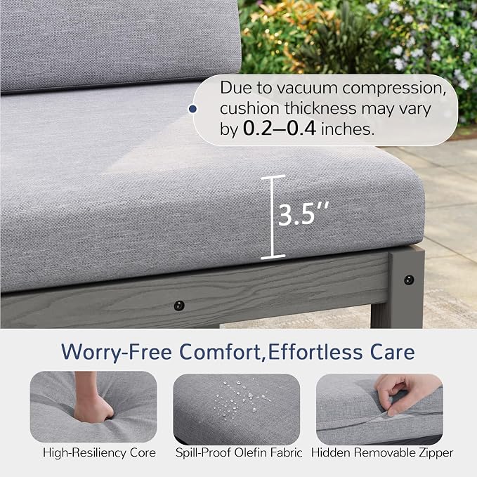 Stoog Modular L-Shaped Sectional Sofa Set, 8-Piece All-Weather Patio Furniture - Image 8
