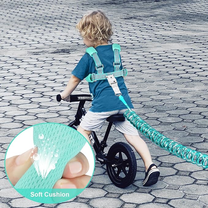 Accmor Toddler Harness Leash, Reflective Kid Harness with Anti Lost Wrist Link, Harness Leash for Toddlers, Child Walking Harness Kids Leash Wristband Belt with Lock for Baby Boys Girls to Outdoor