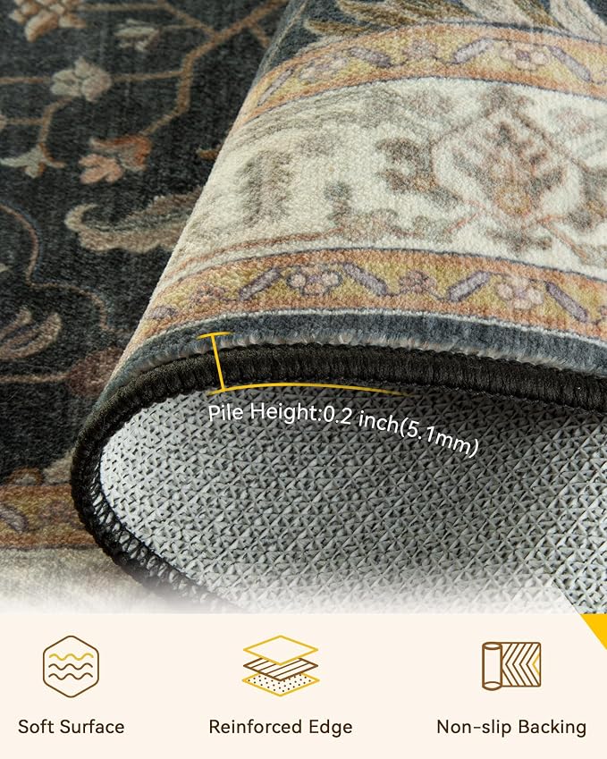 RELEANY Area Rugs 2'x10' Runner Rug Non Slip Washable - Image 3