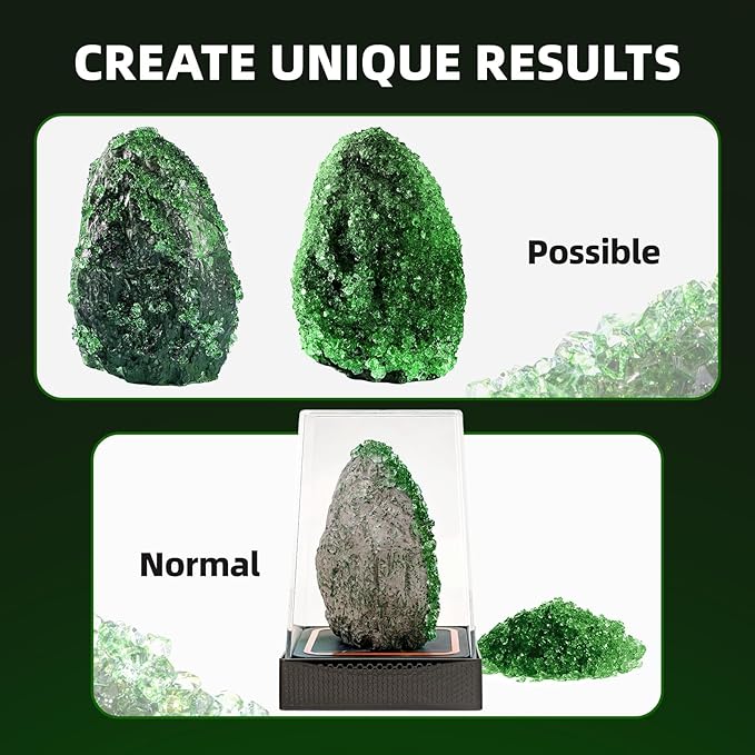 GobiDex Geodes Crystal Growing Kit for Kids, 24-Hour Fast Crystal Growth, Science Experiments Kit with Display Cases - DIY STEM Toys, Educational Gifts for Boys&Girls Ages 8-12,Geology Rock Collection