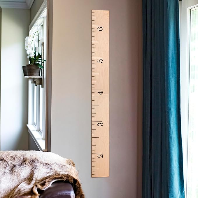 Wooden Growth Chart – Kids Height Chart, Wall Measurement for Kids, Height Chart for Wall, Growth Ruler for Children – Natural Ruler (63"x6.7")