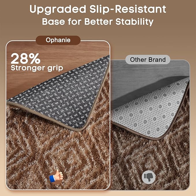 Ophanie 9x12 Brown and White Diamond Striped Rugs - Image 4