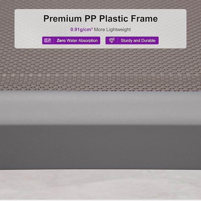 PURPLE LEAF Patio Chaise Lounge Chair Set of 3 Outside Aluminum Plastic - Image 5