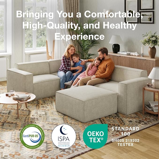 Novilla 176" Modular Sectional Sofa, No Assembly Cloud Sectional Couch - Image 12