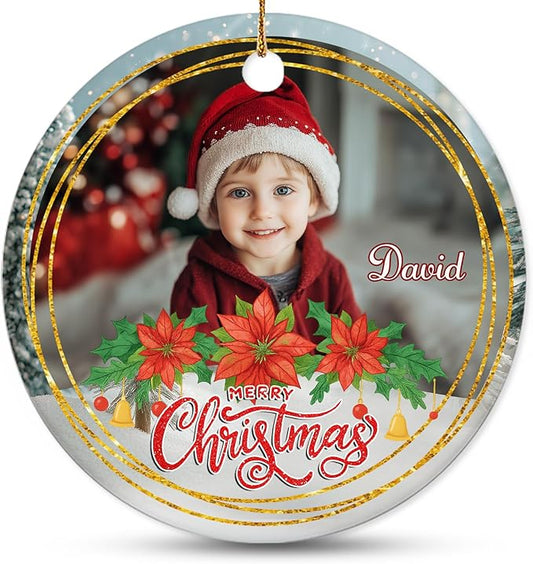 Personalized Baby Christmas Ornament 2025 - Custom Photo Ornament for New Babies - Sweet New Parents, Mom, Dad Keepsake - Christmas, Birthday Gift for Newborn, Boy, Girls, Mom, Dad, Family