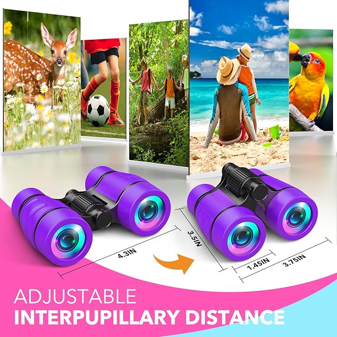 Girls Toys Age 3-7: LET'S GO! Compact Bird Watching Binoculars for Kids Ages 3 4 5 6 7 Year Old Girl Boy Gifts Idea Outside Travel Educational Toy for Kid Preschool Toddler Easter Stuffers