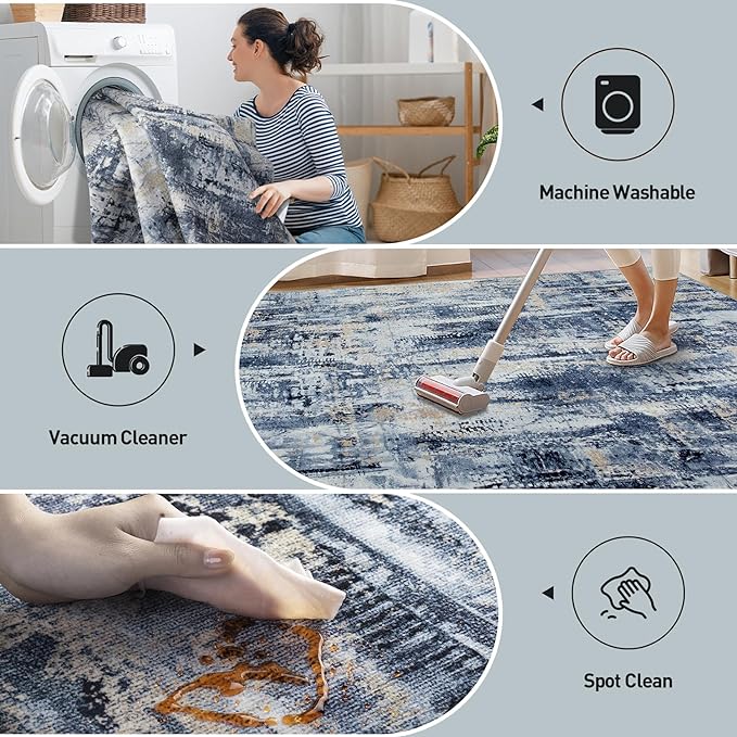 8x10 Area Rugs Washable Rug: Large Modern Abstract Living Room Rug Soft - Image 4