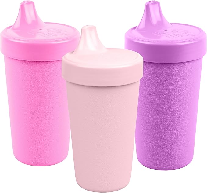 Re-Play Sippy Cups for Toddlers - 10 Oz. Reusable Spill Proof Cups for Kids, Dishwasher/Microwave Safe - Made in USA - Set of 3-3.13" x 6.25" - Princess