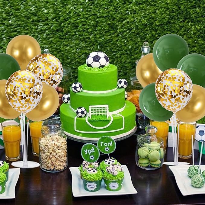 TONIFUL 4 Set Sage Green Gold Balloon Centerpieces for Table,Balloon Stand Centerpiece Table Decorations for Birthday Baby Shower Woodland Party Decorations Christmas