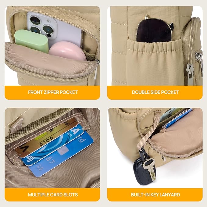 Telena Water Bottle Holder with Strap RFID Crossbody Bags for Women for Walking, Hiking, Cycling