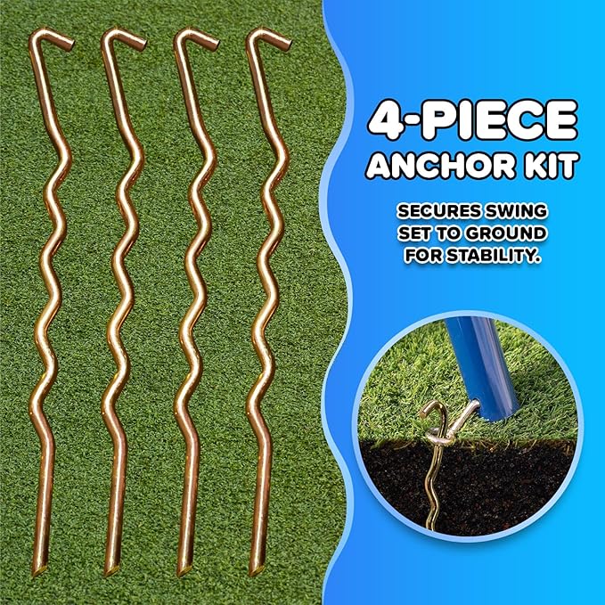 Sportspower Starlight Metal Swing Set with 2 LED Light-Up Swings, Saucer Swing & 5ft Slide – Outdoor Kids Playset with Sturdy Frame and Safety Features