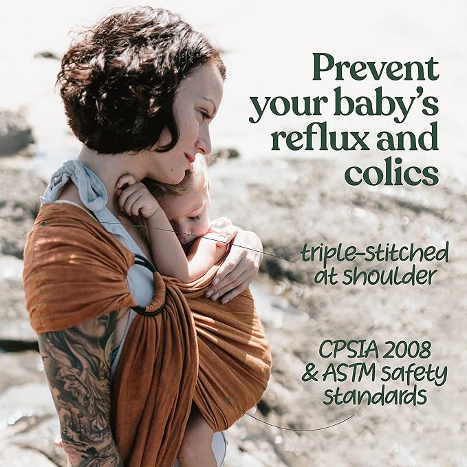 Nalakai Luxury Ring Sling Baby Carrier, Soft Linen Blend Baby Sling, Baby Wrap, Wear Your Little One Close to Your Heart, Comfort, Style