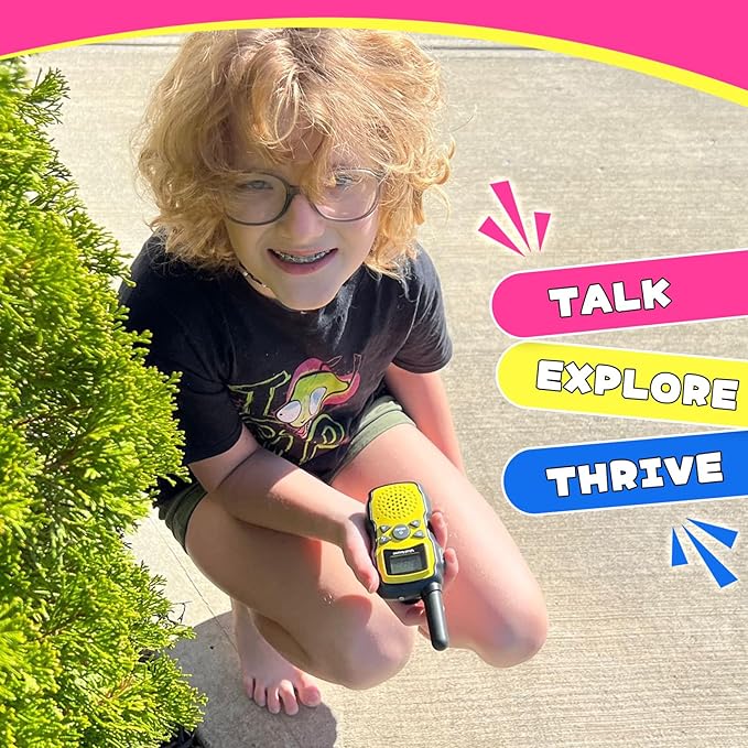 Wishouse Walkie Talkies for Kids Rechargeable with USB Charger 6000mAh Battery,Outdoor Camping Games with Flashlight Lanyard,Toys for Girls,Halloween Xmas Birthday Gift for Children 2 Pack Pink Purple