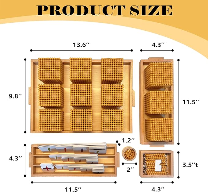 Montessori Golden Beads，Montessori Counting Beads，Montessori Math Materials，Preschool Education Toys Math Bank Game