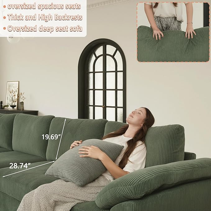 EASE MOOSE Oversized Sectional Modular Sofa, Large U Shape Sectional Couch Wide - Image 9