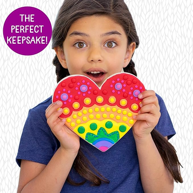 Creative Roots Mosaic Heart Stepping Stone, Includes 7-Inch Ceramic Stepping Stone & 6 Vibrant Paints, Mosaic Stepping Stone Kit, Paint Your Own, DIY Stepping Stone Kit for Kids Ages 8+