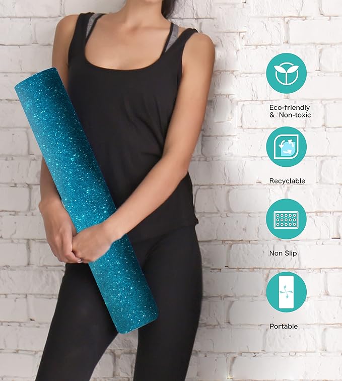 Non Slip Yoga Mat TPE Workout Mat for Men Women, Thick Workout Mat with Carrying Strap, Fitness Mats for Exercise, Yoga, Fitness, Pilates, Floor Workouts (72" x 24" x 6mm)