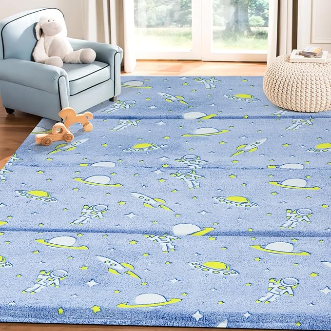 MeMoreCool Kids Floor Futon Mattress Large 6x4 FT, Thicken Foam Tatami Mattress for Children Play Area, Foldable Sleeping Pad Crawling Tatami Mat for Playroom