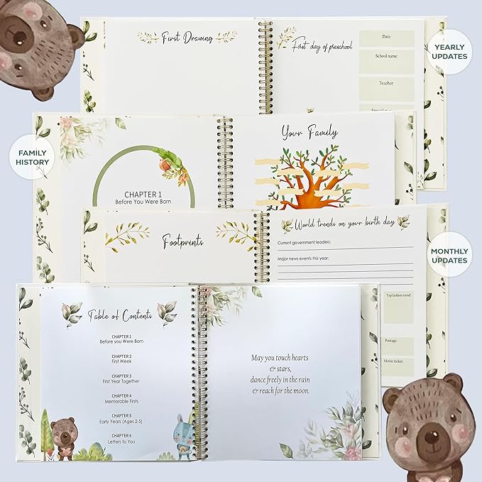 Baby's First Years Book, Baby Memory Book Gender Neutral, Baby Diary Record Book, Baby First 5 Years Book, Baby Book Memory Keepsake, Personalized Books for Baby, Baby First Milestones Book