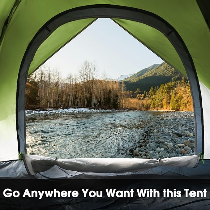 MOON LENCE Instant Pop Up Tent for 3-4 Person - Automatic Portable, Windproof for Camping, Hiking, Mountaineering