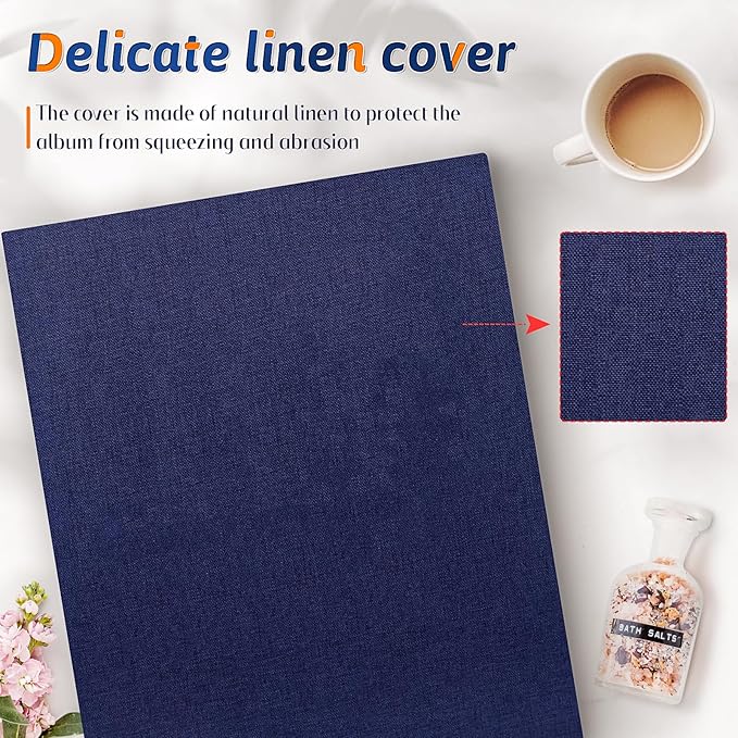 Popotop Photo Album 4x6 1000 Pockets for Wedding Gifts,Linen Hardcover Picture Albums for Family Anniversary Baby Vacation Pictures