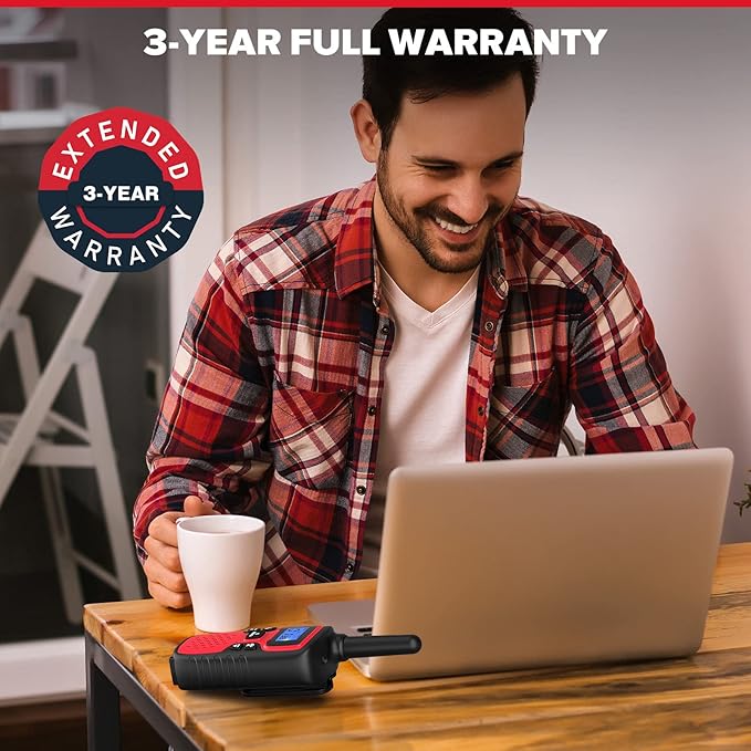 Wishouse Walkie Talkies for Kids Adults - Long Range Rechargeable 2 Way Radios,Gift,Hiking Accessories Camping Gear with Lamp,SOS Siren,NOAA Weather Alert,VOX,Easy to Use Red Blue 2 Pack