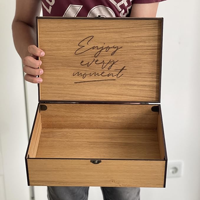 Personalized wooden name box for memories, keepsake Christmas gift, present for Him, Her, Boyfriend, Girlfriend, Baby Boy, Baby Girl, Brother, Sister, Guy, Groomsmen, Bride Friend for Birthday