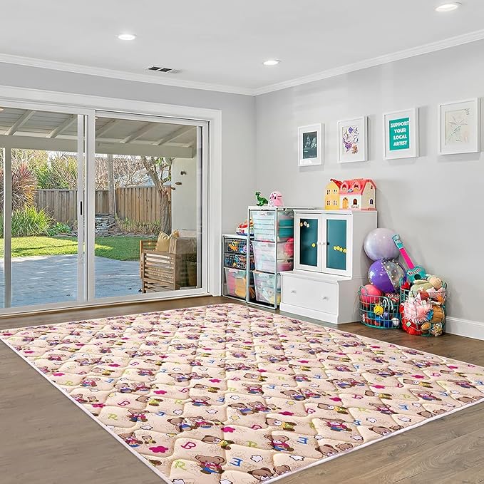 Baby Play Mat - 6ft X 4ft,Premium Thicker Foam One-Piece Crawling Mat, Machine Washable, Extra Large Anti-Slip Activity Playmat for Babies, Toddlers & Infants