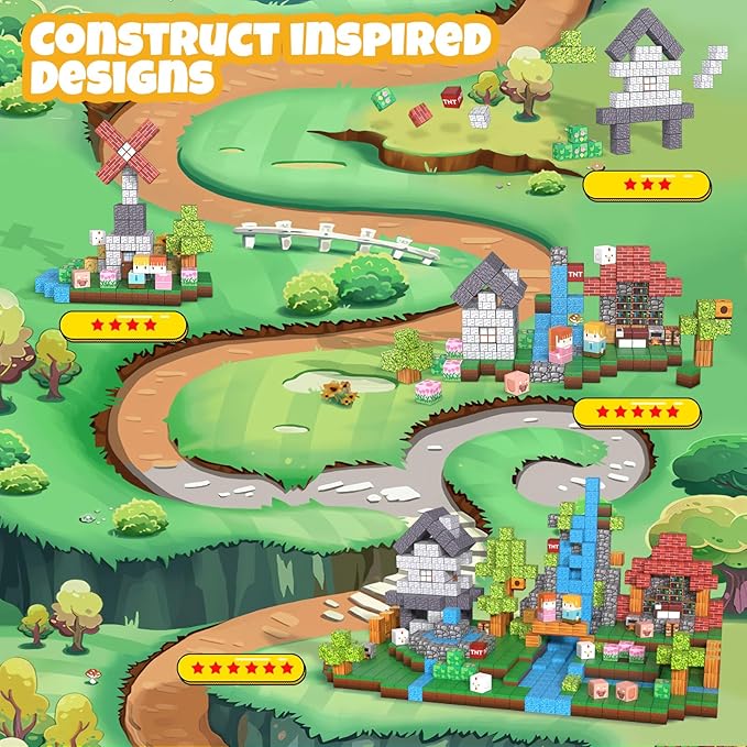 150PCS Magnetic Building Blocks, 1 Inch Magnetic Cubes for Kids Ages 3-8, STEM Montessori Toys, Creative Construction & Stacking Toys, Educational Magnetic Blocks for Boys & Girls