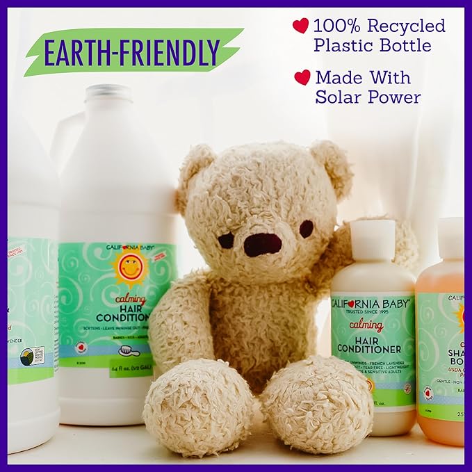 California Baby Calming Hair Conditioner | 100% Plant-Based Kids Conditioner | Rinse-out or Leave in Conditioner | Lavender Scent | 251 mL / 8.5 oz