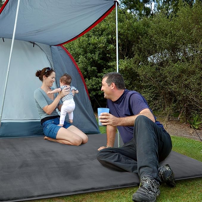 BALAPET Thick Memory Foam 47x47 Play Mat for Playpen, Super Soft Velvet Portable Baby Playpen Mat for Kids Toddler Crawling and Play, Non-Slip Bottom Playmat, Dark Grey