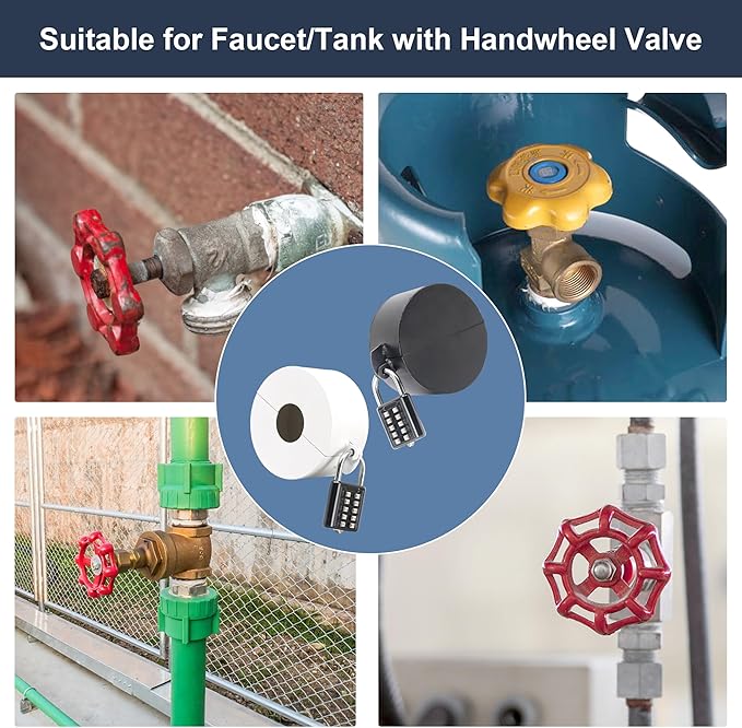 2 Pack Door Knob Lockout Device with Padlock,Temporary Door Handle Lock Cover for Dementia Patients/Child Proof, Outdoor Water Faucet Lock Cover - White