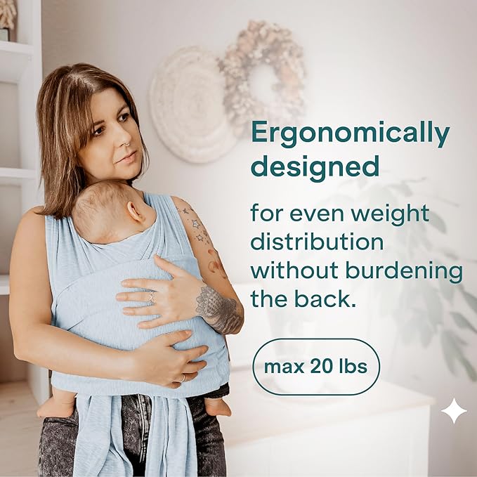 Koala Babycare Baby Carrier Wrap, Easy to Wear As a T-Shirt - Original Baby Carrier Newborn to Toddler - Sling One Size Fits All - Baby Wraps Carrier Up to 22lbs