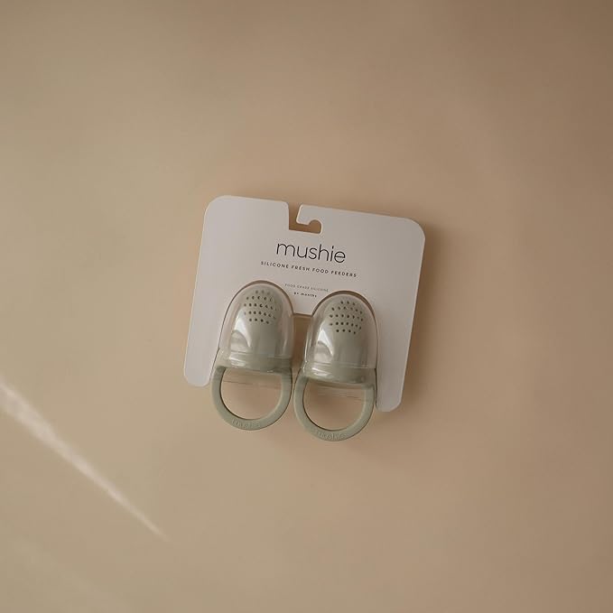 mushie Silicone Baby Fresh Fruit & Food Feeder Pacifier | 6 Months+ (Sage)