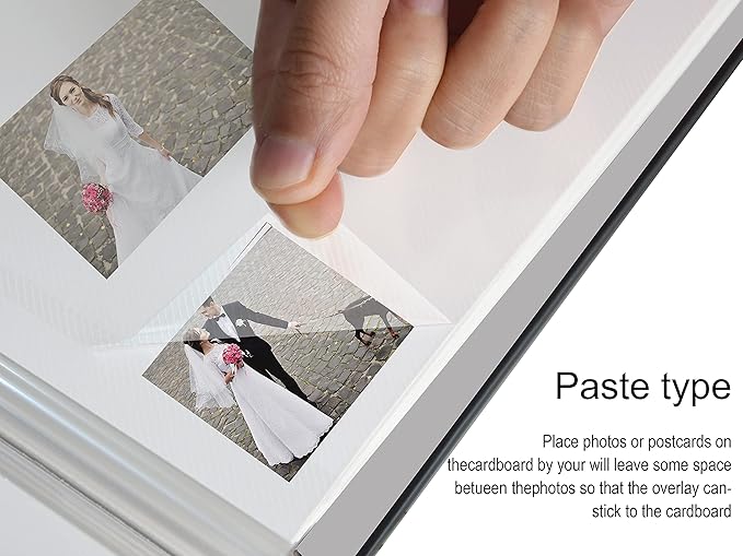 Self-Adhesive Photo Album, Dust-free, glue free and waterproof Scrapbook Album, Family album, Leather Cover, Hand Made DIY Albums Holds 3x5, 4x6, 5x7, 6x8,8x10 photos (Oatmeal, Large)