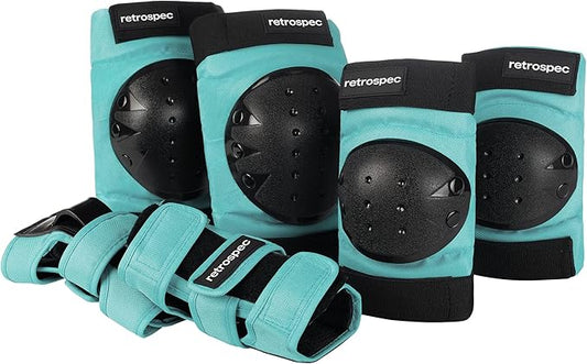 Retrospec Knee Pads, Elbow Pads & Wrist Guards for Men, Women & Kids - Protective Gear for Skateboarding, Roller Skate, Rollerblade, BMX & Scooter - Multi Sport Pad Set