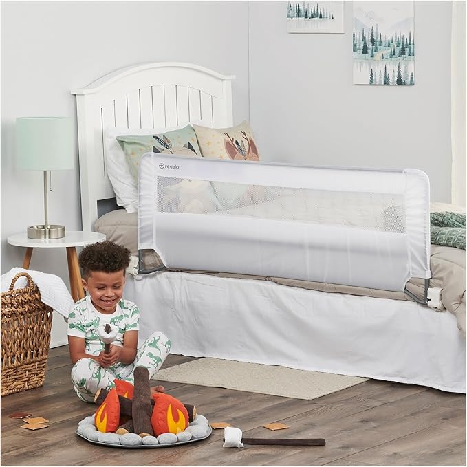 Regalo Swing Down 54-Inch Extra Long Bed Rail Guard, with Reinforced Anchor Safety System