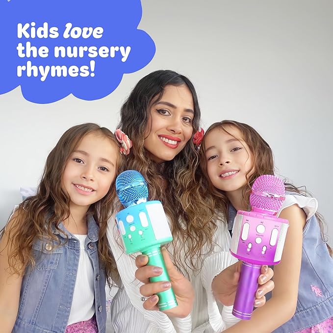 Move2Play, Kids Karaoke Microphone | Includes Pre-Loaded Songs & Bluetooth | Kids Birthday Party Gift | Toy for All Ages 2, 3, 4, 5, 6+ Year Old Girls, Boys & Toddlers