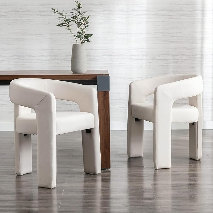 RIVOVA Modern Barrel Dining Chairs Set of 6, Velvet Upholstered Accent Side - Image 7