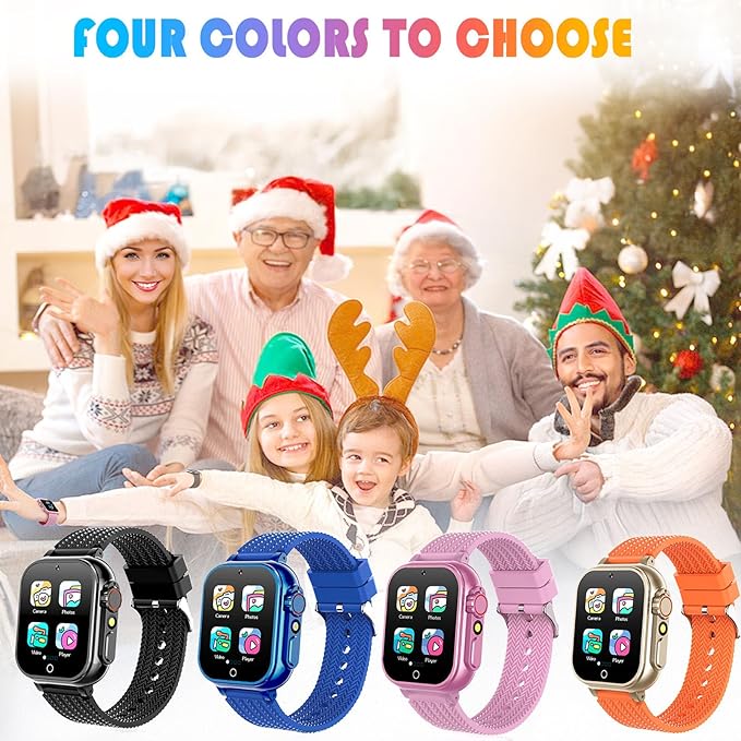 Goodatech Kids Smart Watch for Boys Girls, 1.54'' Smartwatch with 26 Puzzle Games,HD Camera,Video Music Player,Pedometer,Flashlight,Audio Book etc., Aluminum Case and Sport Band (Blue)