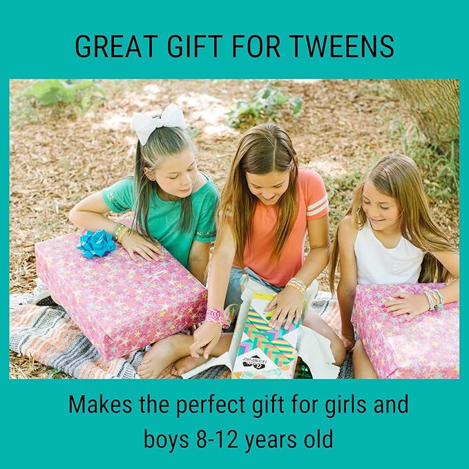 Choose Friendship Bracelet Making Kit – 20 Pre-Cut Threads, Portable Loom with Storage, Makes 8 Bracelets, Craft Gift for Kids Ages 8+, Yellow “Pineapple”