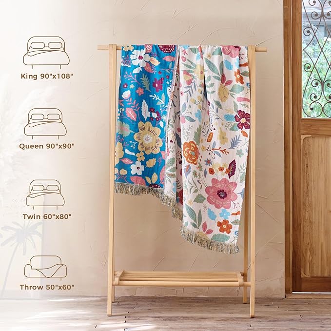 LUTBM Boho Throw Blanket for Couch Sofa Chair Cotton Summer Blankets for - Image 6