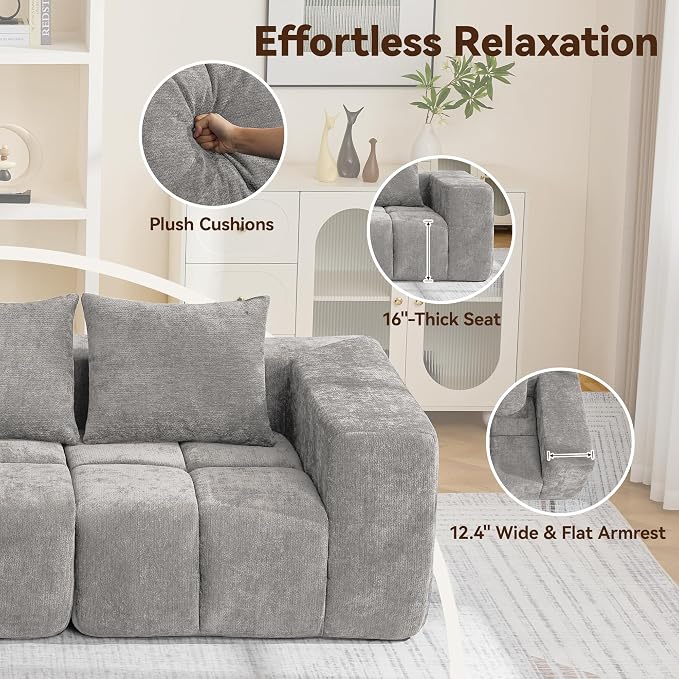 160" Boneless U-Shaped Sofa Couch - Image 5