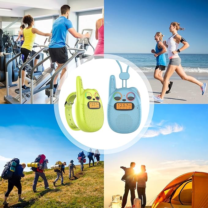 Qniglo Walkie Talkies for Kids Rechargeable 2 Pack,Christmas Birthday Gifts Toys for Age 3-12 Boys Girls, Long Range Kids Walky Talky with FM Radios for Family Adventure Camping Hiking Spy Games