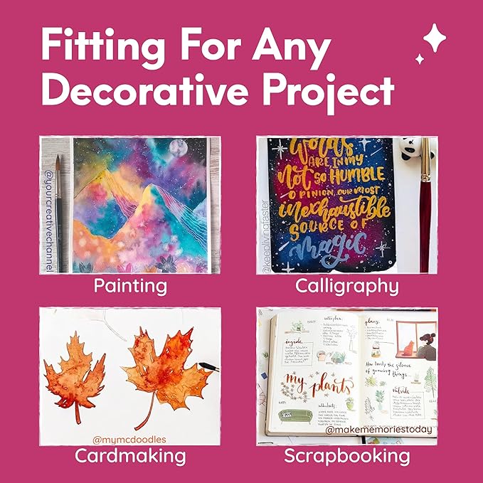 MozArt Supplies Professional Watercolor Paint Set - 6 Jewel Vibrant Colors – Light Weight and Portable Travel Watercolor Set – Perfect for Artists, Students, Kids and Hobbyist