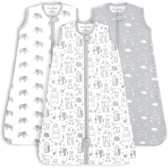 Mama Cheetah Baby Sleep Sack 0.5 TOG, Organic Cotton Baby Wearable Blanket with Two-Way Zipper, Swaddle Transition Baby Sleeping Bag for Newborn Infant Toddler Boy Girl, 0-6 Months