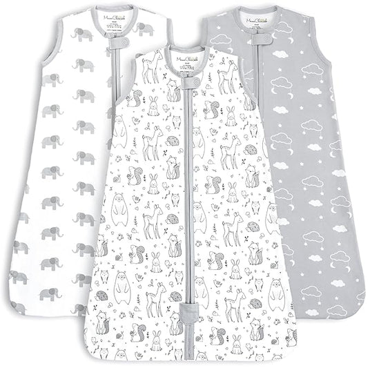 Mama Cheetah Baby Sleep Sack 0.5 TOG, Organic Cotton Baby Wearable Blanket with Two-Way Zipper, Swaddle Transition Baby Sleeping Bag for Newborn Infant Toddler Boy Girl, 0-6 Months