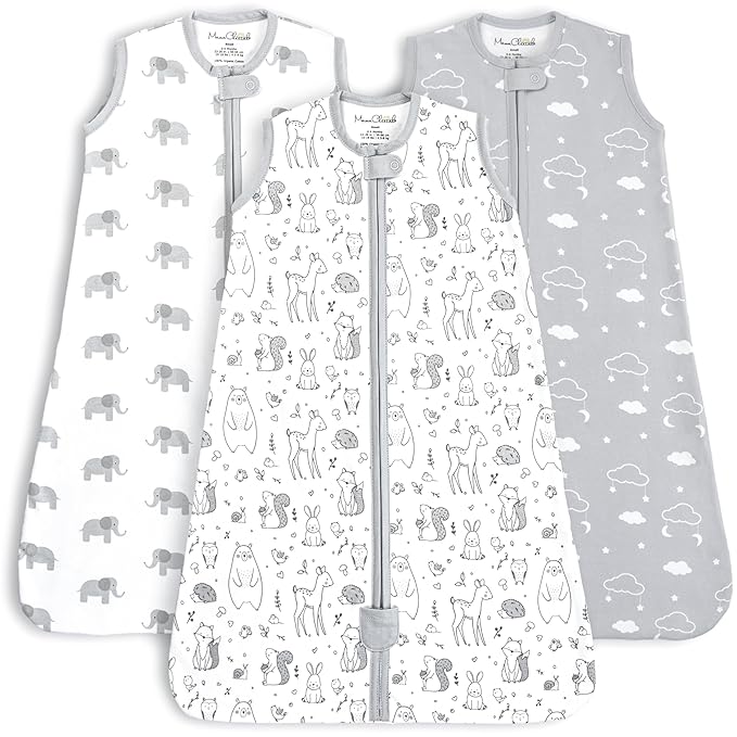 Mama Cheetah Baby Sleep Sack 0.5 TOG, Organic Cotton Baby Wearable Blanket with Two-Way Zipper, Swaddle Transition Baby Sleeping Bag for Newborn Infant Toddler Boy Girl, 18-24 Months