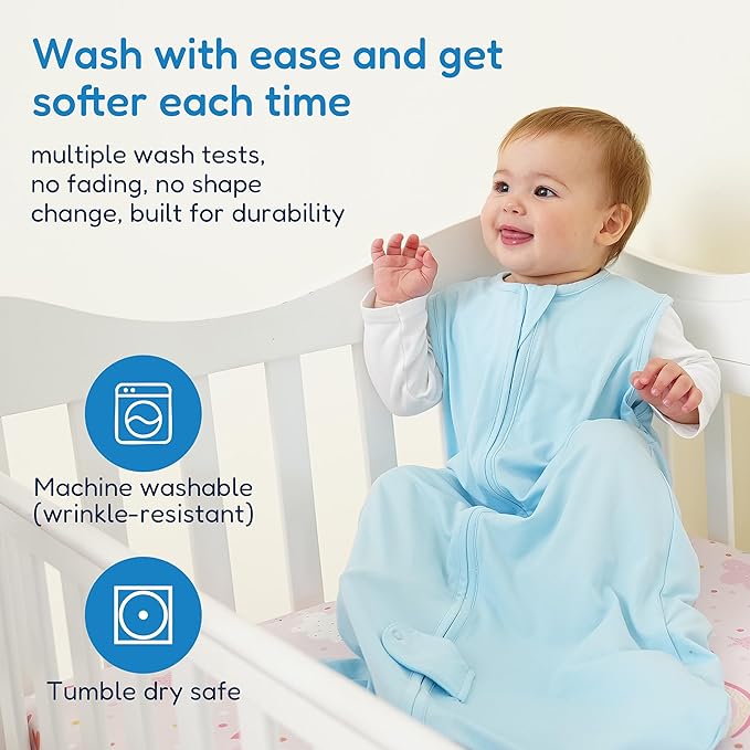 TotAha Sleep Sack 0-6 months 3 Pack, Buttery Soft, Safe Wearable Blanket Baby Sleeping Bag with 2-way Zipper for Girl Boy, 0.5 TOG