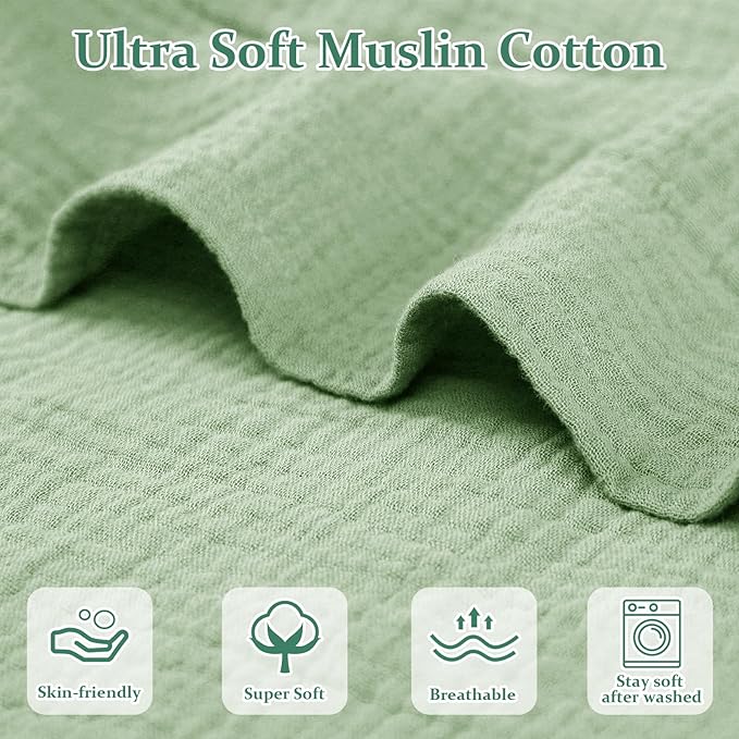 Hooyax Muslin Baby Lounger Cover, 100% Cotton Durable Newborn Lounger Cover, Soft and Breathable Infant Lounger Cover for Boys Girls, Covers Only (Green)